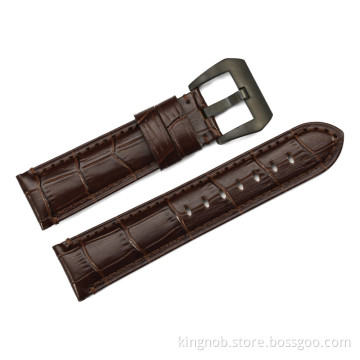 OP-121 Good Quality Handmade Brown leather watch with black buckle